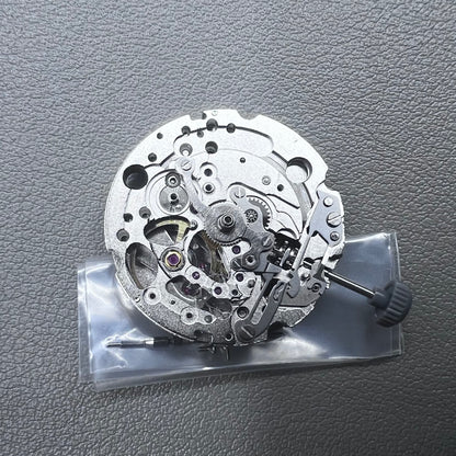 Japan Miyota 82S0 silver hollow automatic mechanical watch movement with visible gear design for precision timekeeping