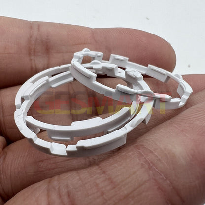 Plastic watch case spacer ring for Miyota 8200 series movement cushioning and mounting.