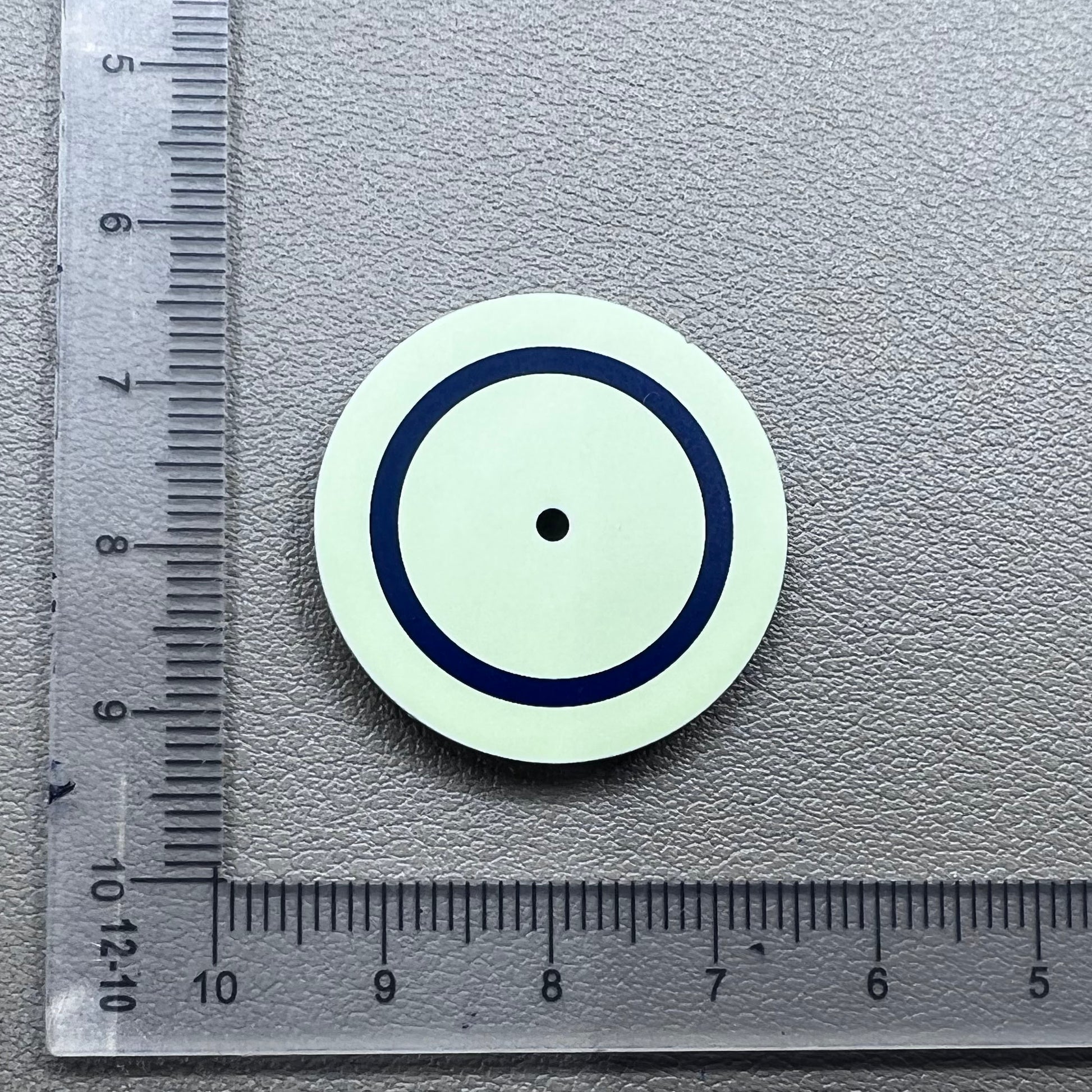 Yellow and black 28.5mm watch dial, designed for Miyota 8215 and 8200 movements.