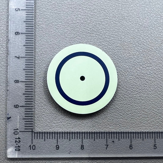 Yellow and black 28.5mm watch dial, designed for Miyota 8215 and 8200 movements.