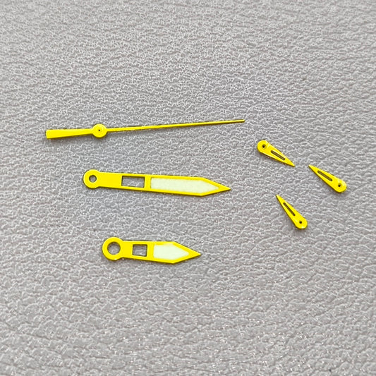 2 Sets/Pack Yellow Trim with Green Lume Watch Hands for Miyota OS10 0S10 Movement