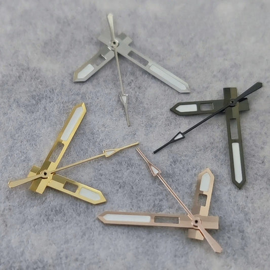 Silver/Gun/Gold/Rose Gold Green Luminous Watch Hands For NH35 NH36 NH38 7S/4R