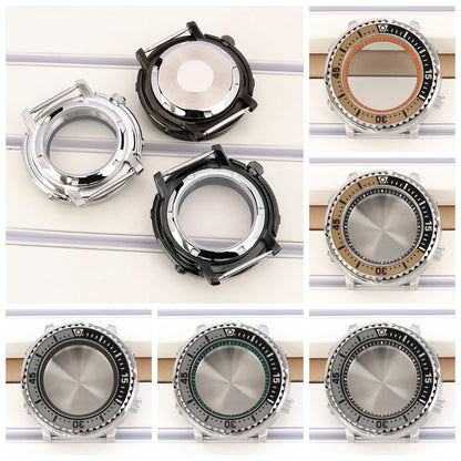 For Mod Mini Tuna Canned C3 Bezel 43mm Watch Case Sapphire Fit NH35/36 NH38 4R36