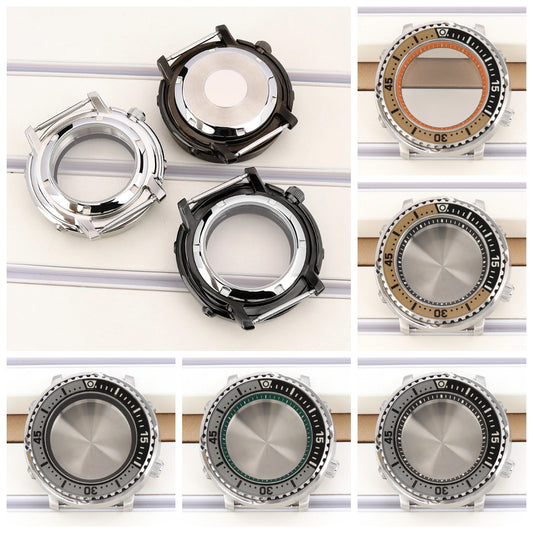 For Mod Mini Tuna Canned C3 Bezel 43mm Watch Case Sapphire Fit NH35/36 NH38 4R36