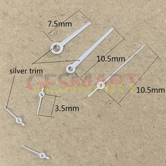 10,5 mm silberner Rand, keine Leuchtmasse, Uhrzeiger für Epson VX3J VX9J VX7J VX3N VX9N VX42