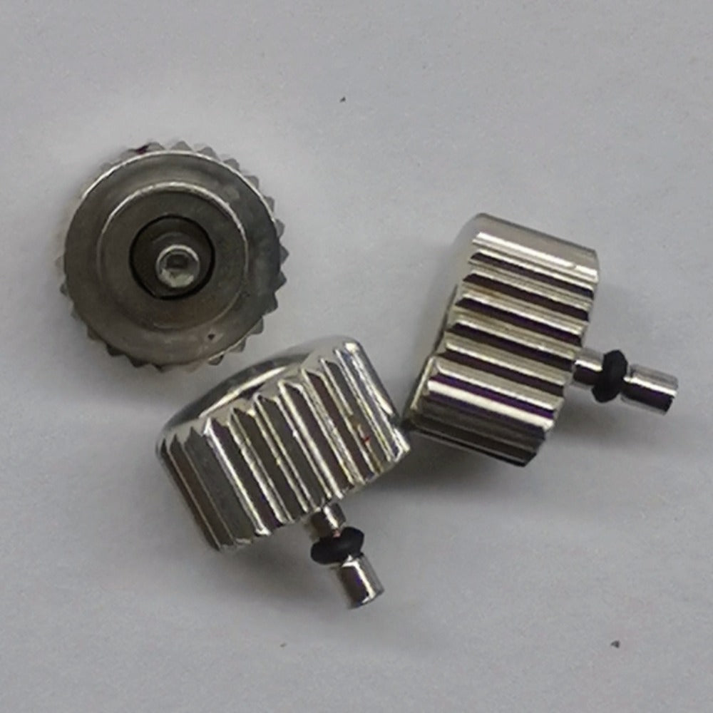 Original Japan Made Seiko 5M84A watch crown replacement part for precise time adjustments.
