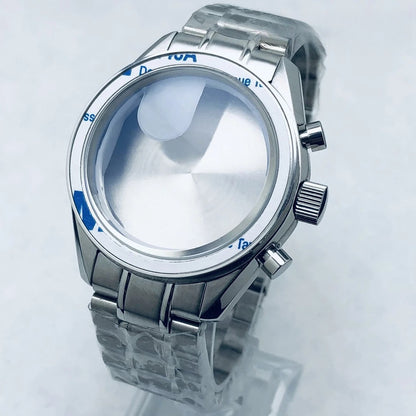39.7mm Watch Moon Back Cover Case Chronograph Fit VK63 VK64 For OMG 20mm Strap