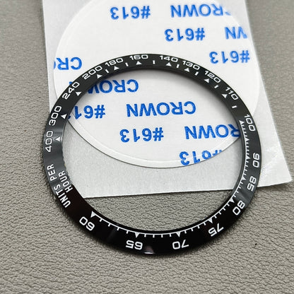 37.65mm Ceramic Watch Bezel  Black Background White+Red "100" Font for Daytona