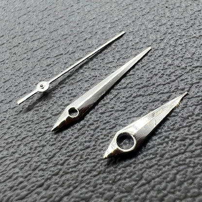 Silver watch hands set for Miyota 2035 movement, sizes 12mm, 11mm, 9mm ? precision fit.