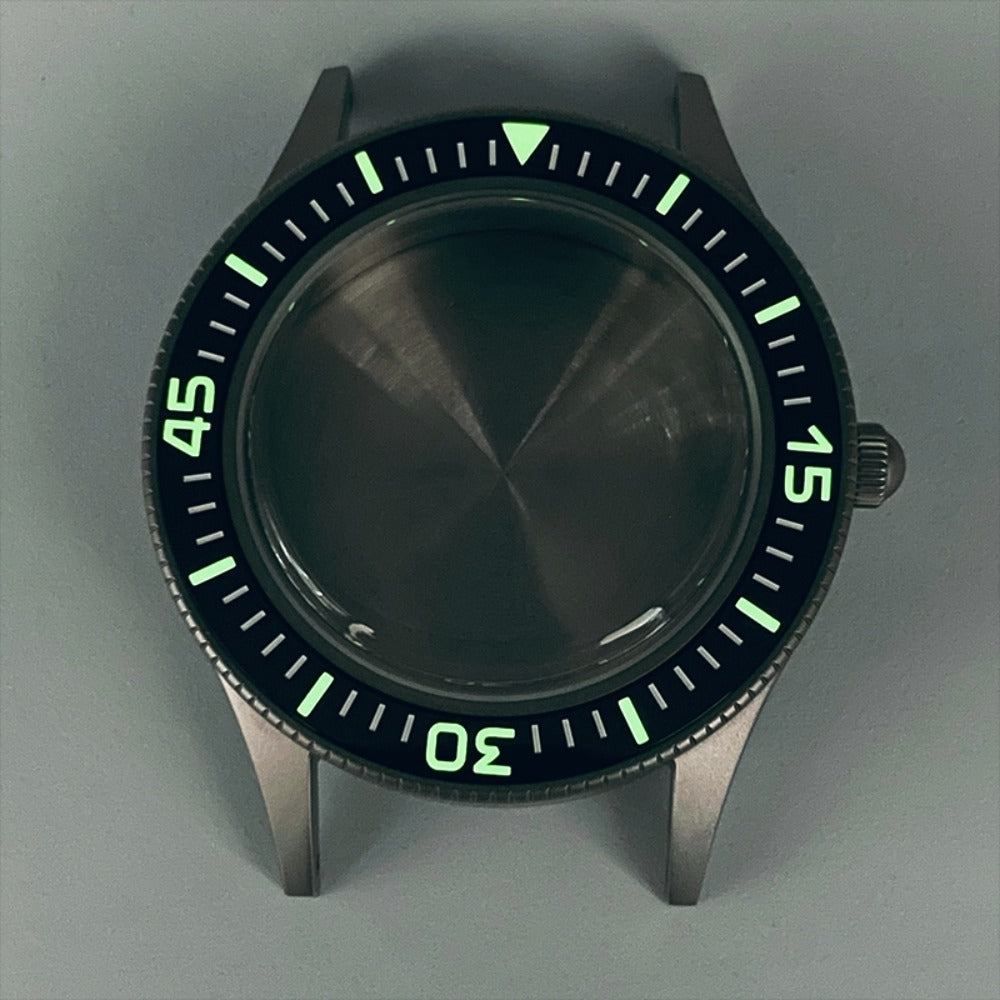 15-45 40mm vintage matte 316L steel watch case with lume ceramic bezel for NH35 movement