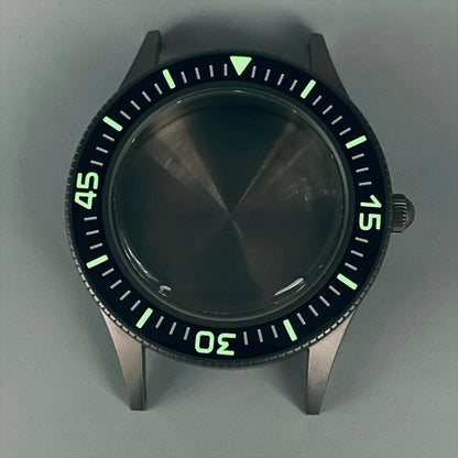 15-45 40mm vintage matte 316L steel watch case with lume ceramic bezel for NH35 movement
