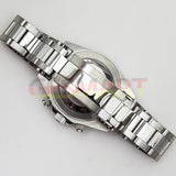 39mm Stainless Steel Sapphire Glass VK63 Chronograph Quartz Watch White Dial