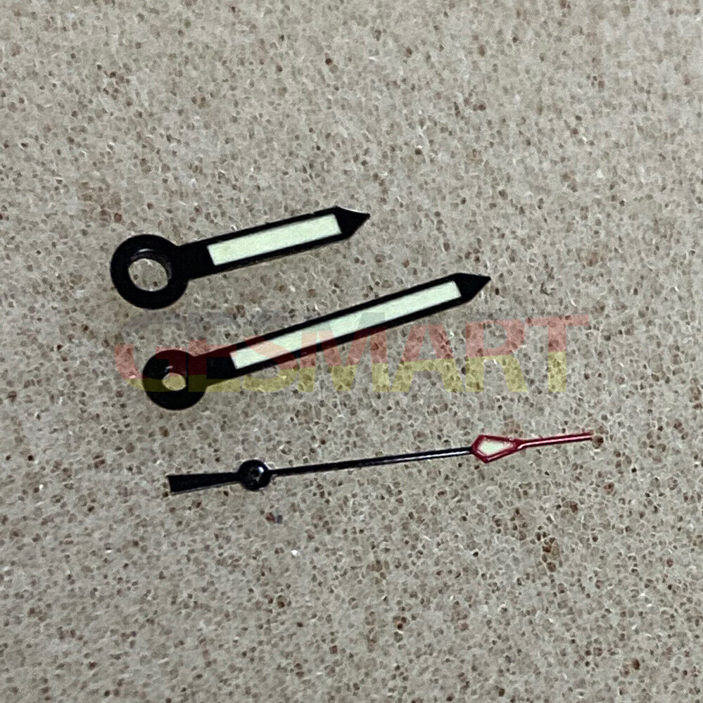 Green luminous 3 hands with black trim for NH35/NH36/4R36 watch movements.