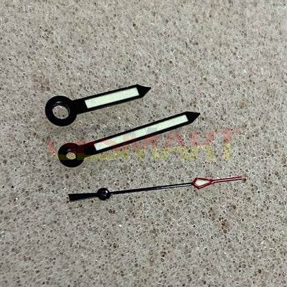 Green luminous 3 hands with black trim for NH35/NH36/4R36 watch movements.