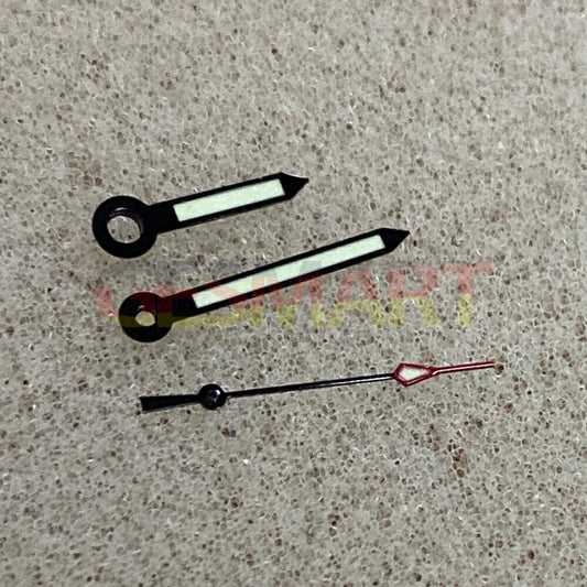 Green luminous 3 hands with black trim for NH35/NH36/4R36 watch movements.