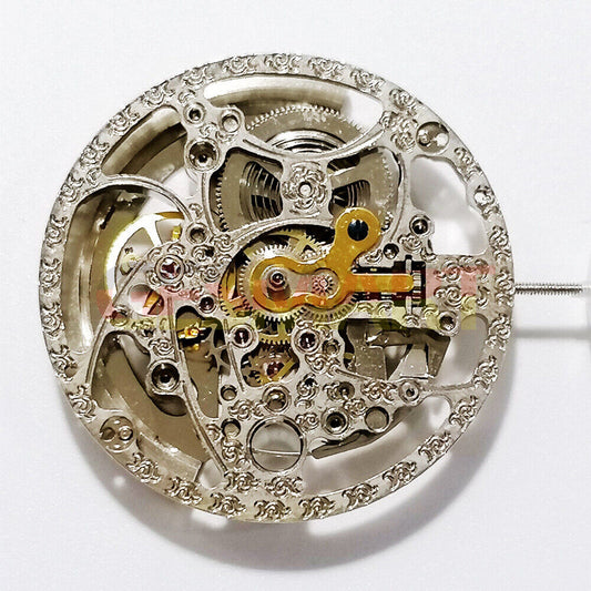 Hangzhou 2700 hollow 3 hands watch movement, precision China-made mechanism for accessories.
