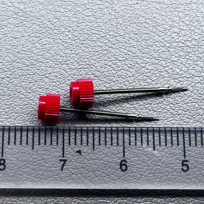 Set of 2 original .405 watch winding stems for ETA 902.002 movement, precision replacement parts.