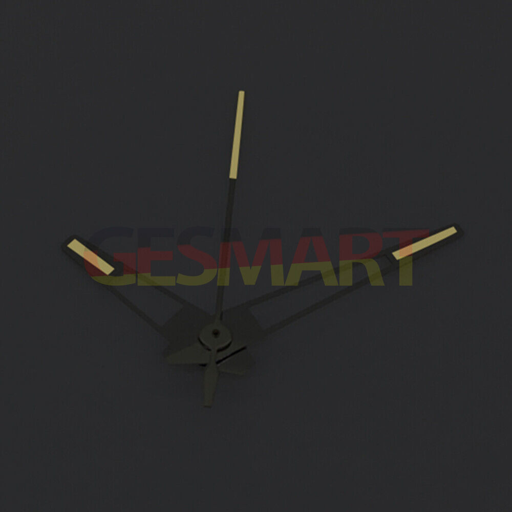 Yellow luminous watch hands with silver trim for China Made 8215/2813 & Miyota 8N24 movements, enhancing visibility and style.