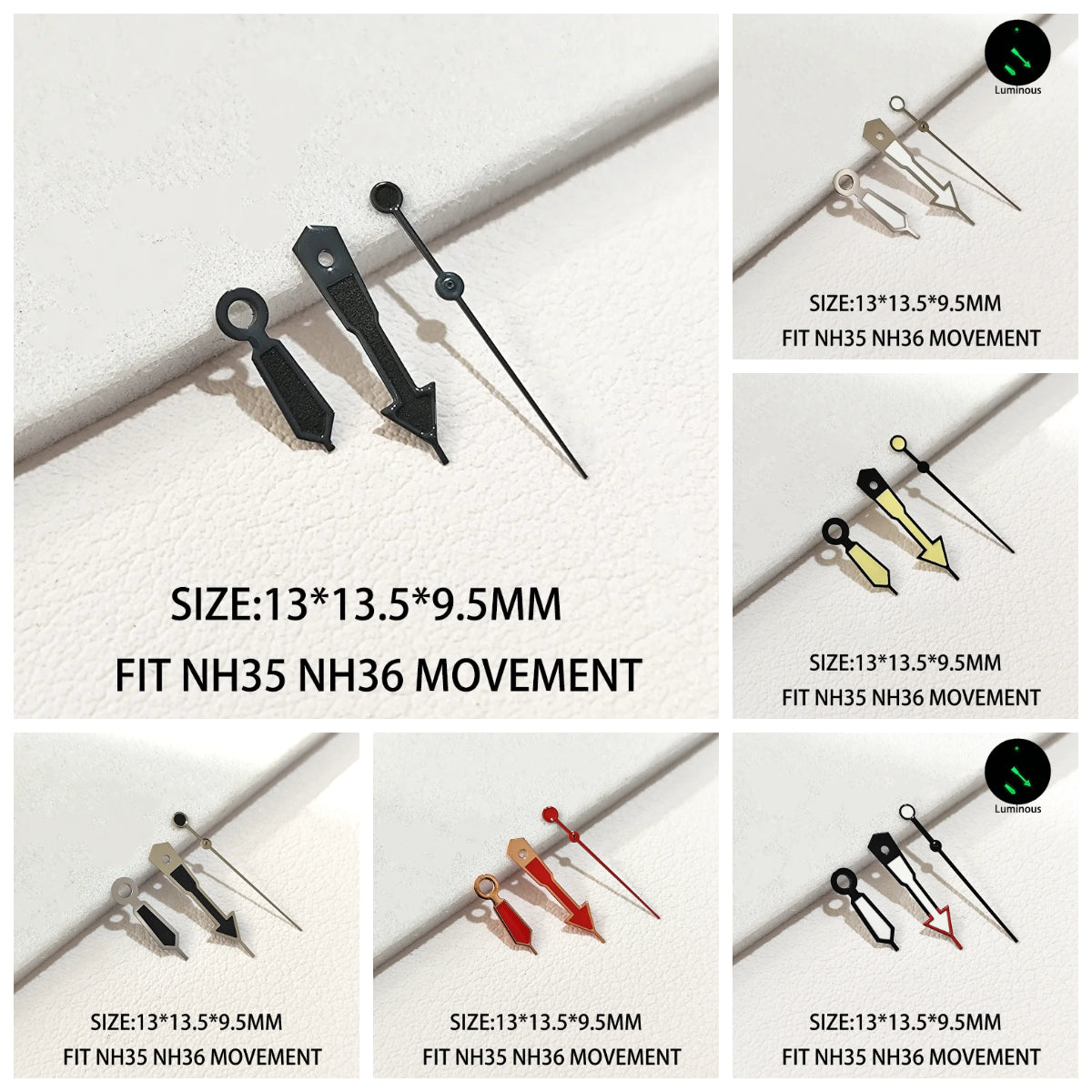 Watch Hands Pointers Green Super Luminous Suitable for NH 35 NH 36 Movement