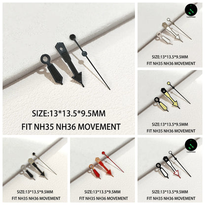 Watch Hands Pointers Green Super Luminous Suitable for NH 35 NH 36 Movement
