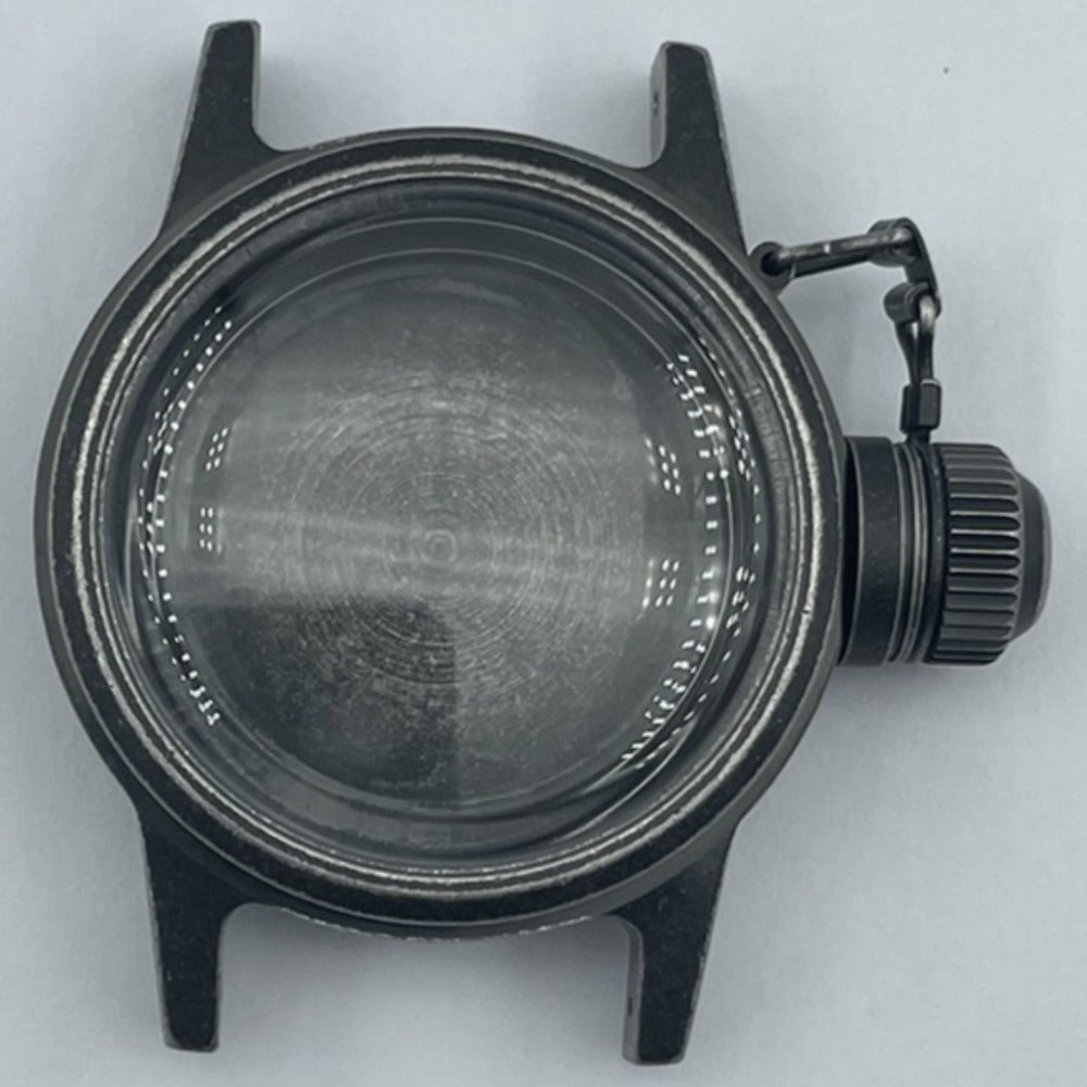 Black Kettle watch crown 28.5mm vintage style, compatible with NH35 NH36 movements, matte finish by Kettle.