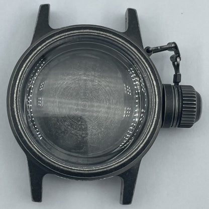 Black Kettle watch crown 28.5mm vintage style, compatible with NH35 NH36 movements, matte finish by Kettle.