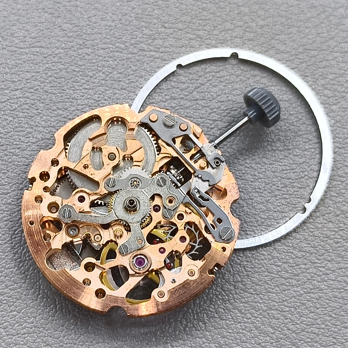 Genuine Miyota 8N24 Rose Golden Hollow Automatic Mechanical Movement