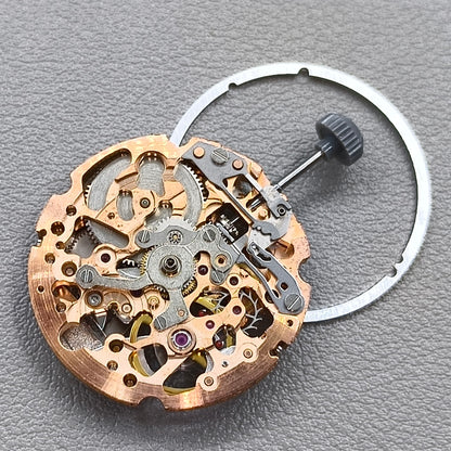 Genuine Miyota 8N24 Rose Golden Hollow Automatic Mechanical Movement