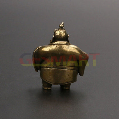 Solid copper Taiyi Immortal trinket with vintage bronze finish, hand-carved by Taiyi artisans for elegant watch accessory display.