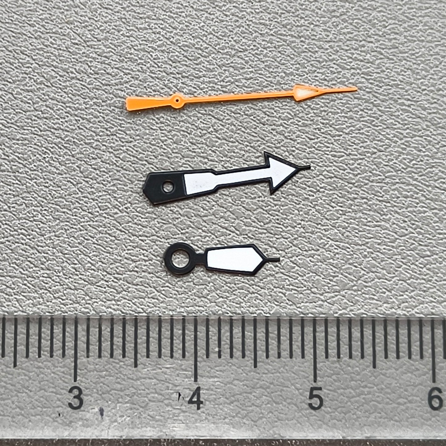 Green Lume Black Trim White Painted Orange Second Watch Hands for NH35 NH36