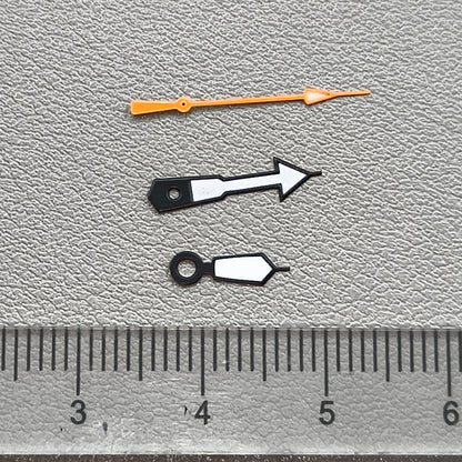 Green Lume Black Trim White Painted Orange Second Watch Hands for NH35 NH36