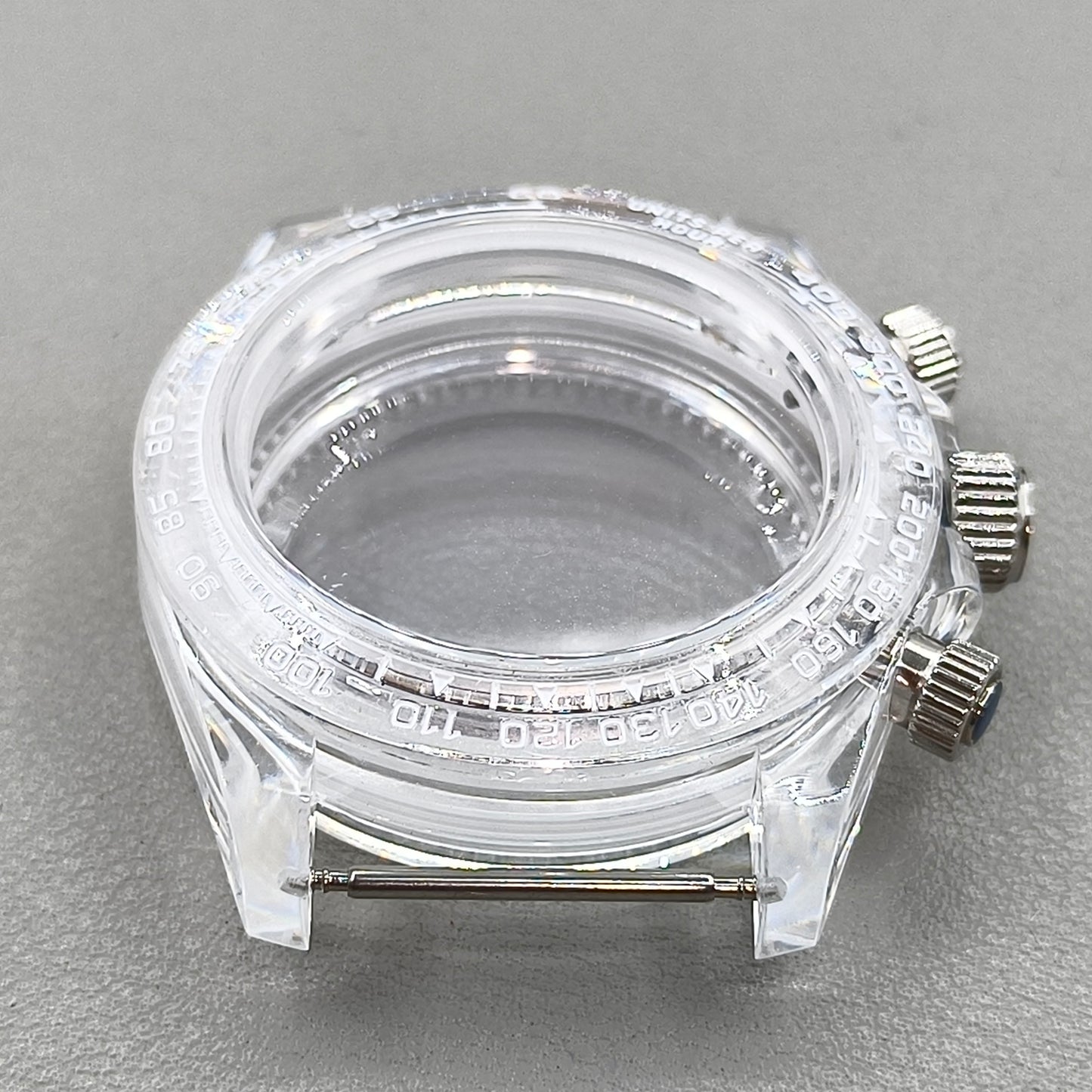 39mm Transparent Acrylic Watch Case Fit 29.5mm Dial for VK63 Movement