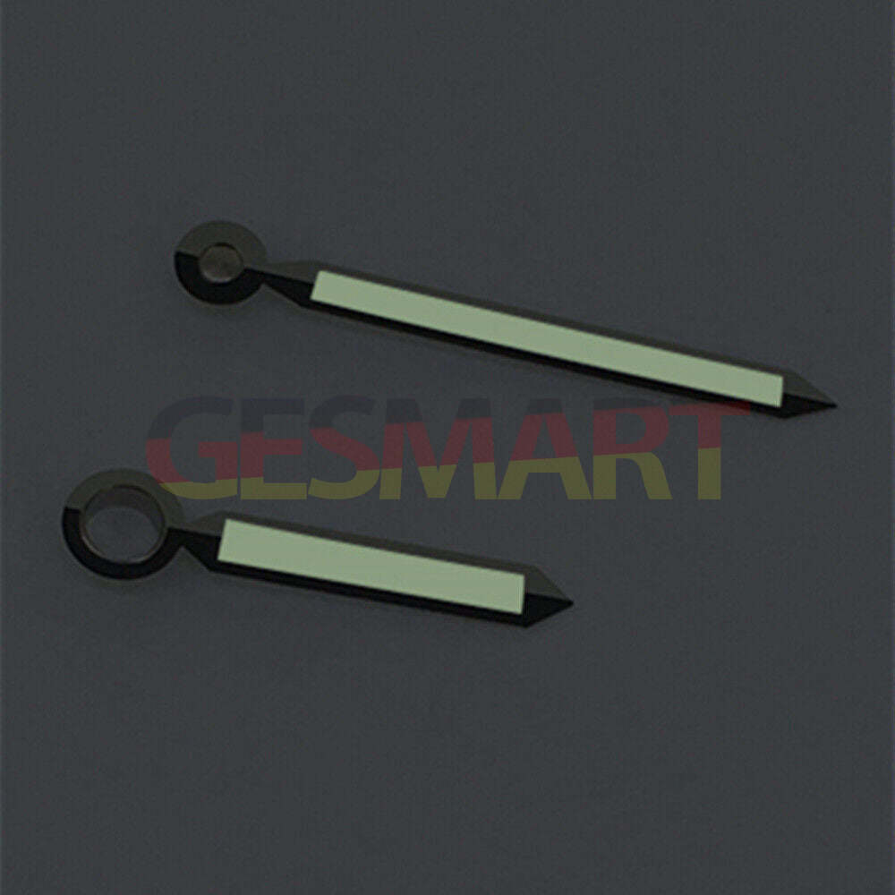 2 Hands Silver Trim Green Luminous Watch Hands for ST3600/ST3620/ETA6497/ETA6498