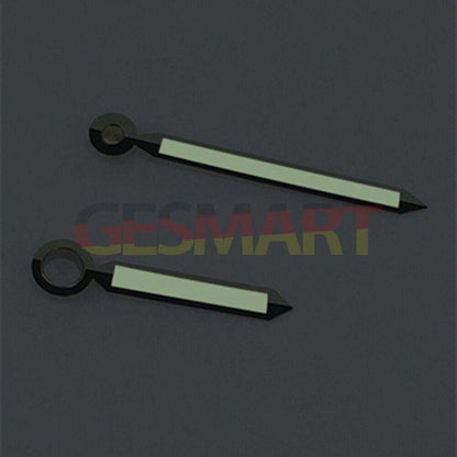 2 Hands Silver Trim Green Luminous Watch Hands for ST3600/ST3620/ETA6497/ETA6498