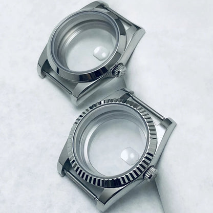 36/40mm S Crown Steel Sapphire Watch Case For NH34 NH35 NH36 ETA 2824 PT5000