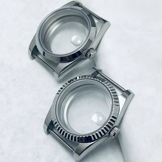 36/40mm S Crown Steel Sapphire Watch Case For NH34 NH35 NH36 ETA 2824 PT5000