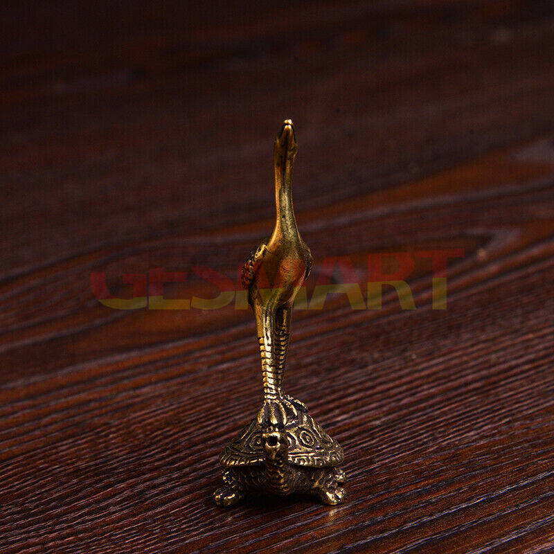 Hand-carved vintage solid copper turtle figurine, ideal collectible decor piece.