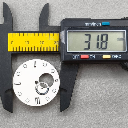 Modified Solid White Blue Green Lume Watch Dial For NH39 Movement