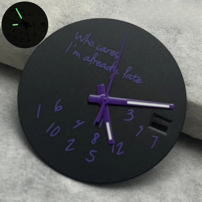 Modified 28.5mm DIY Watch Dial Fits NH35/NH36/4R/7S Who Cares Lt's Already Late