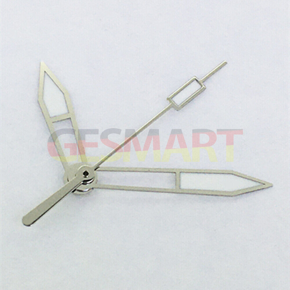 Aiguille des secondes argentée avec garniture argentée et verte luminescente pour montres ETA2836/2846/2824/2846