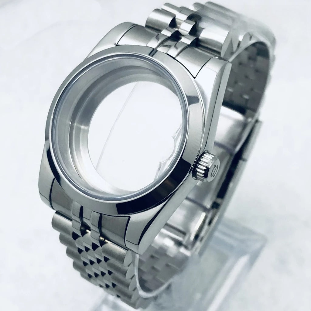 36/40mm Watch Case with Stainless Steel Sapphire Crystal for NH34 NH36 S Crown