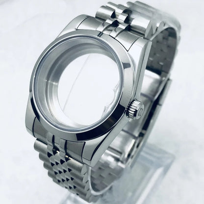 36/40mm Watch Case with Stainless Steel Sapphire Crystal for NH34 NH36 S Crown