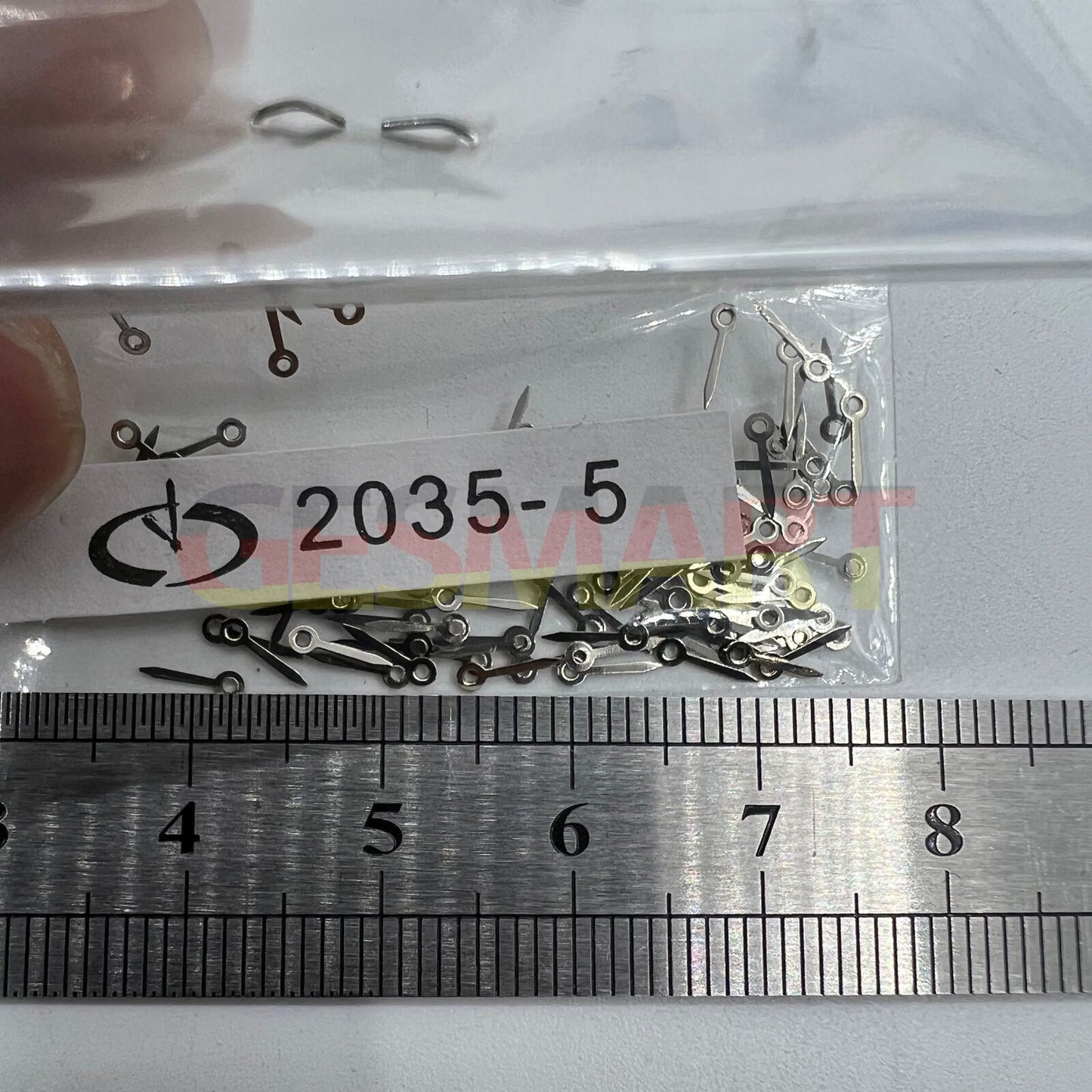 100 Sets 5mm Silber Sekundenzeiger Uhrzeiger für Miyota 2035 Quarzwerk