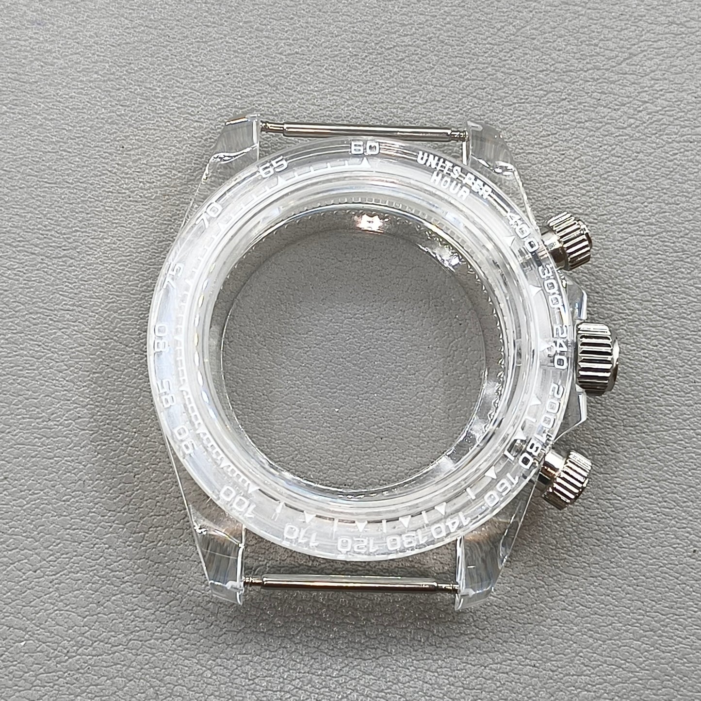 39mm Transparent Acrylic Watch Case Fit 29.5mm Dial for VK63 Movement