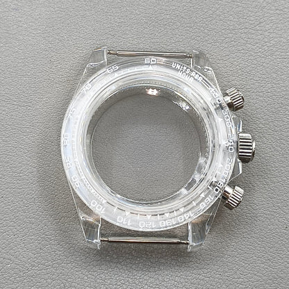 39mm Transparent Acrylic Watch Case Fit 29.5mm Dial for VK63 Movement