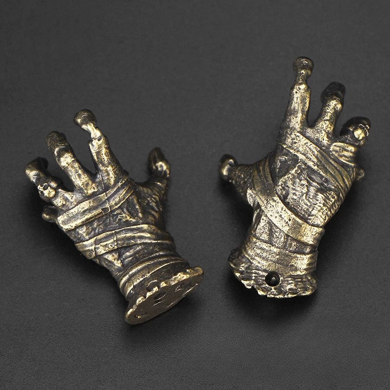 Devil's Hands (Pair) Copper Pendant Solid Brass Gothic Horror Keychain Charm