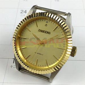 Zhufeng Manual Mechanical Watch 36mm Round Golden Case Golden Nail 2 Hands