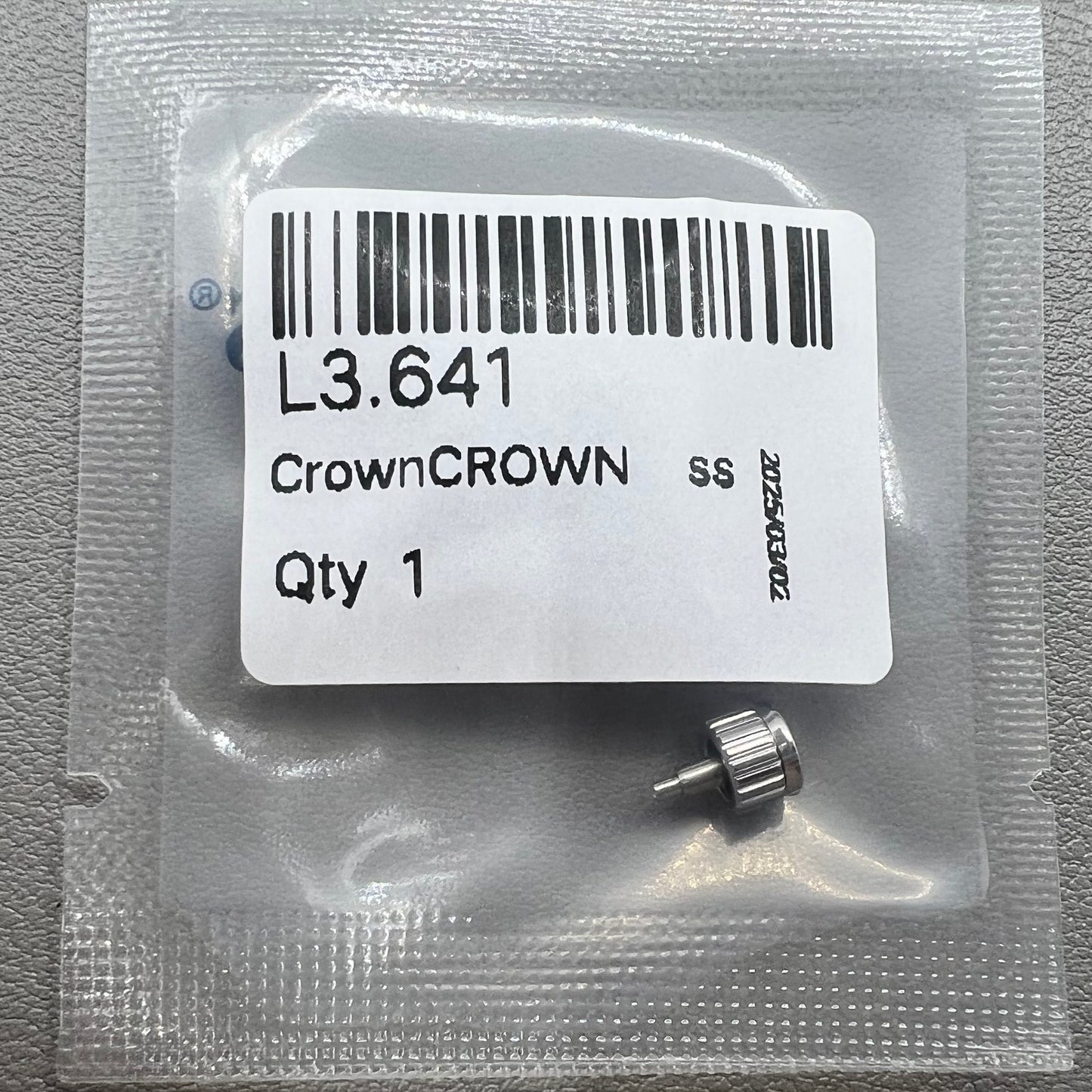 Silver watch crown replacement 6x4.5mm for Conquest L3.641.4 by Generic brand