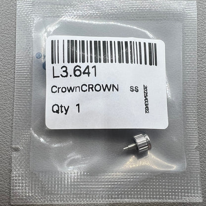 Silver watch crown replacement 6x4.5mm for Conquest L3.641.4 by Generic brand