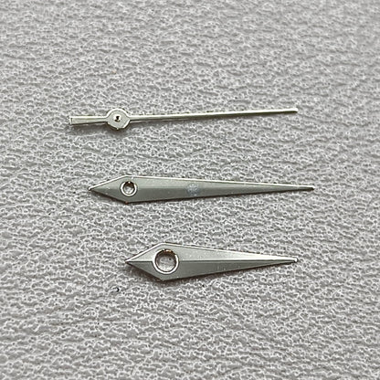 2 Sets Silver Polished Arrow Shape NO Lume Watch Hands for Miyota 1M12 Movement